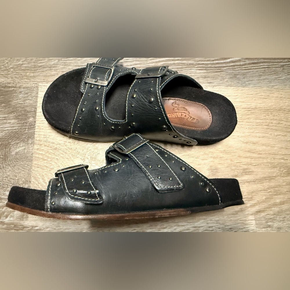 Black Studded Slide Sandals - Picture 4 of 6